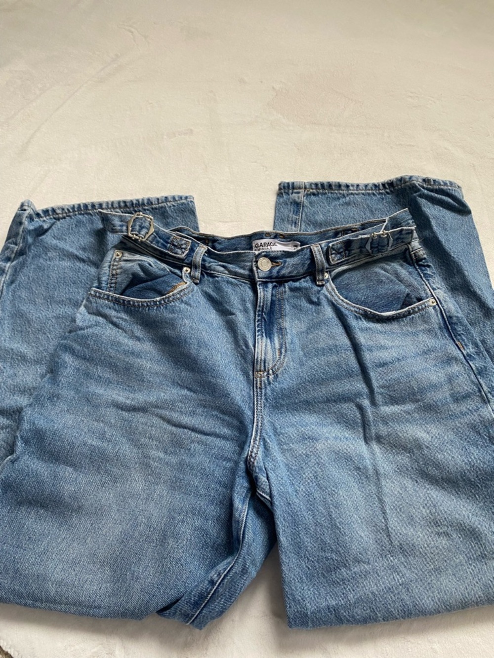 Garage Light Blue High-Rise Mom Jeans